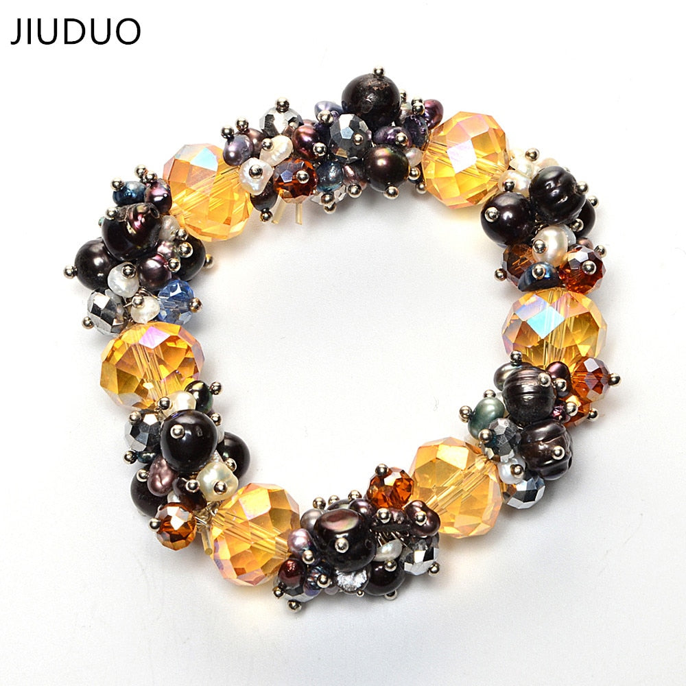 100% Natural pearls Yansiao near the round light purple purple pearl bracelet genuine girlfriend gift