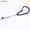 100% Natural lapis lazuli Bracelet Rosary Islamic Muslim Tasbih Allah Pendant Lapis Tassel Bracelet tesbih