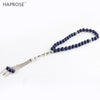 100% Natural lapis lazuli Bracelet Rosary Islamic Muslim Tasbih Allah Pendant Lapis Tassel Bracelet tesbih