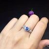100%Natural sapphire ring 925 silver high quality crystal clean object photo shop promotion price 0.5ct