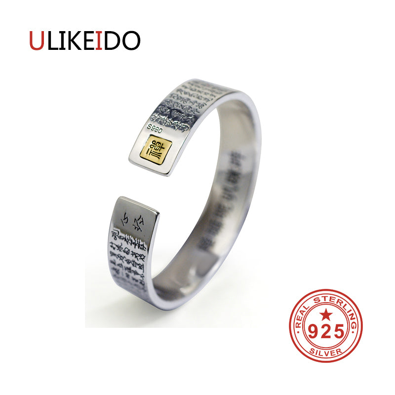 100% Pure 925 Sterling Silver Bangles Men Fashion Punk Hand Chain For Women Thai Silver Jewelry Charm Bracelet Homme 1377