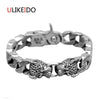 100% Pure 925 Sterling Silver Bracelet The leopard head Fashion Punk Hand Chain For Men Sprcial Jewelry Charm Bracelets Gift 336