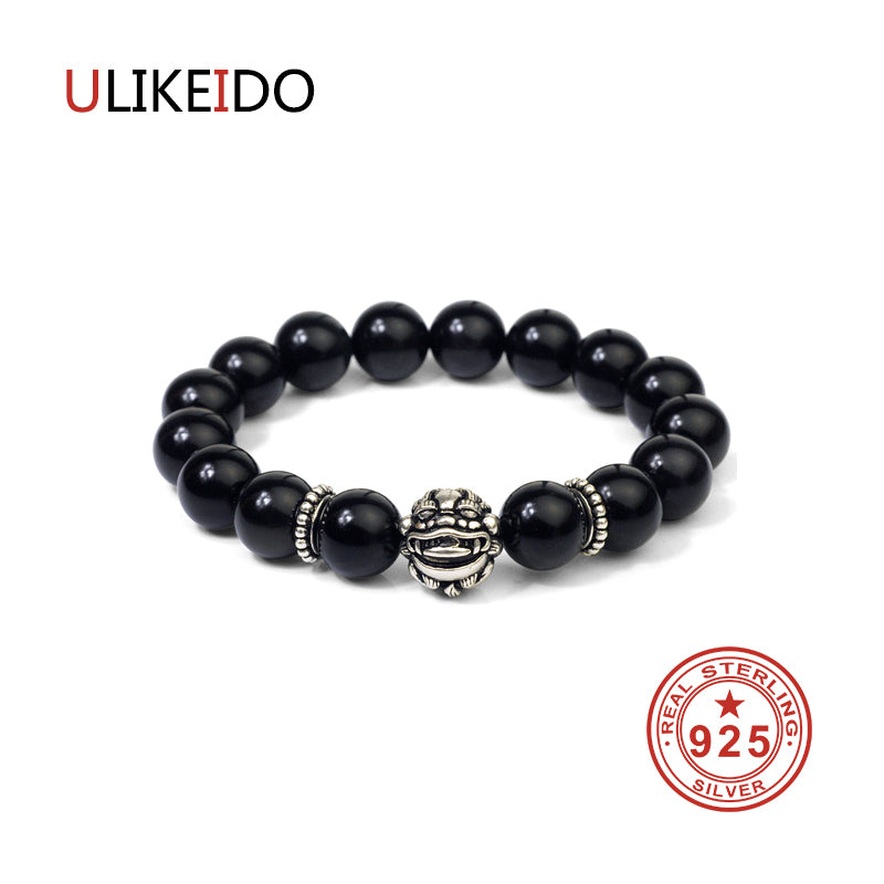 100% Pure 925 Sterling Silver Bracelets Men Fashion Punk Hand Chain For Women Thai Silver Jewelry Charm Bracelet Homme 1361