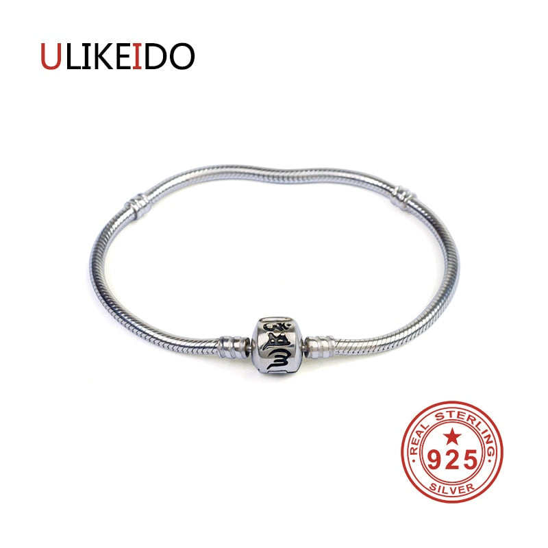 100% Pure 925 Sterling Silver Bracelets Men Fashion Punk Hand Chain For Women Thai Silver Jewelry Charm Bracelet Homme 1362