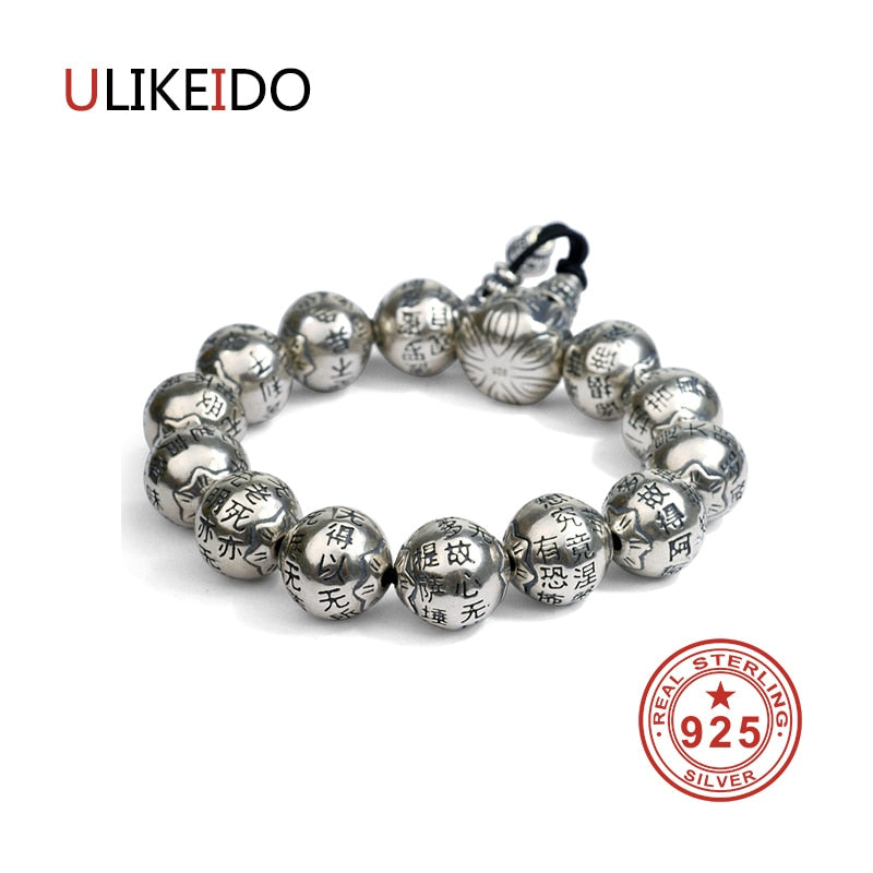 100% Pure 925 Sterling Silver Bracelets Men Fashion Punk Hand Chain For Women Thai Silver Jewelry Charm Bracelet Homme 1371