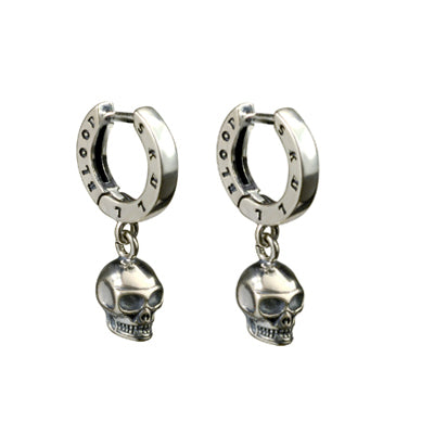 100% Pure 925 Sterling Silver Earrings Fashion Punk Jewelry Skull Skeleton Stud Earring For Men And Women Gift 1255