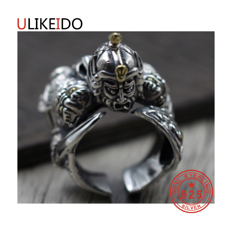 100% Pure 925 Sterling Silver Jewelry Rings Adjust Vintage Mens Signet Ring For Women Christmas Gift 980