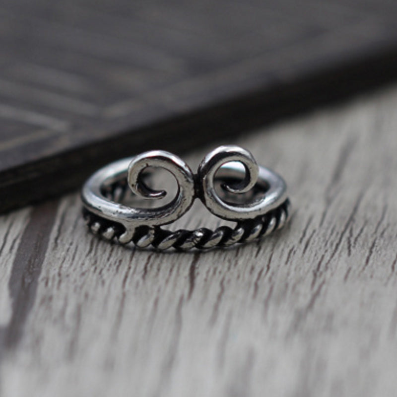 100% Pure 925 Sterling Silver Jewelry Rings Nail Adjust Punk Mens Signet Ring For Women Gift 0029