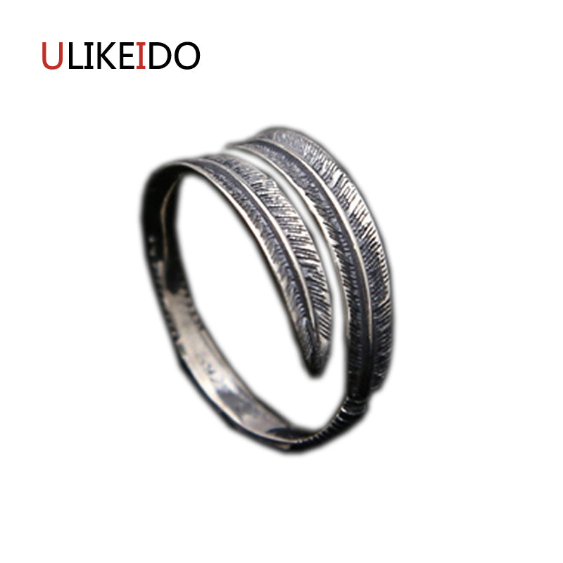 100% Pure 925 Sterling Silver Jewelry Takahashi Goros Rings Eagle Feathers Opening Ring For Men And Women Birthd Gift 153