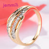 100% Pure 925 Sterling Silver Ring Bridal  CZ Rhinestone Wedding Geometric Style Rings for Women Wedding Party Gifts