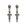 100% Pure 925 Sterling Silver Sword Earrings Fashion Punk Jewelry Stud Earring For Men And Women Gift 1228