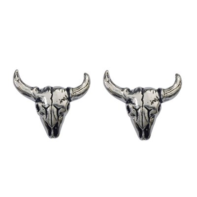 100% Pure 925 Sterling Silver Tauren Earrings Fashion Punk Jewelry Stud Earring For Men And Women Gift 1230