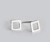 100% Pure 925 sterling silver Geometric Fine jewelry oPEN Triangle/Square/Round/ heart/ hexagon Stud Earrings Tinny 5MM GTLE550