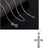 100% Pure Sterling silver Arrow Cubic Zirconia Cross necklaces & pendants For Women Men Fashion Jewelry Statement Necklaces