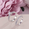 100% Real 925 Silver Rings For Women Simple Double Stackable Fine Jewelry Bridal Sets Ring Wedding Engagement Accessory