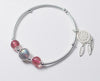 100%Real. 925 Sterling Silver Jewelry Natural Rose Strawberry Quartz Stone&moonstone Dreamcatcher Charms Bangle Bracelet GTLS662