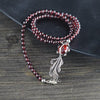 100% Real 925 Sterling Silver Jewelry Round 3MM Natural Red Garnet Stone Goldfish Design Lucky Ball Bead Charms Bracelet Bangle