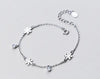100% Real. 925 Sterling Silver Jewelry Round Stone aaa &Flower Chain Bracelet Adjustable GTLS451
