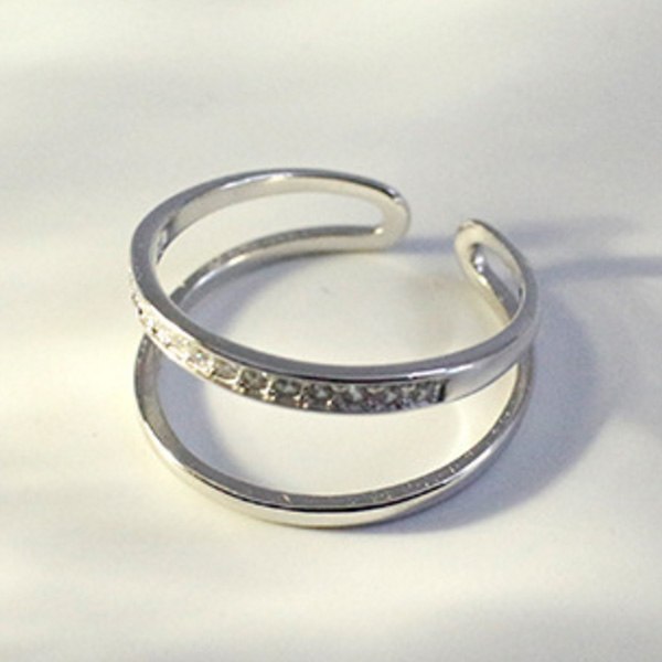 100% Real 925 Sterling Silver Light Zircon Double Lines Elegant Wedding Ring for Women Trendy Engagement Jewelry