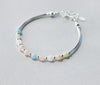 100% Real. 925 Sterling Silver Multicoloured Nature Morganite Stone Bracelet &Lucky Beads Candy Color DROP Shipping GTLS310