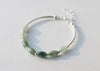 100% Real. 925 Sterling Silver Natural Green Jade Oval/ waterdrop &Lucky Ball round bead charms Bracelet Bangle Cuff GTLS398