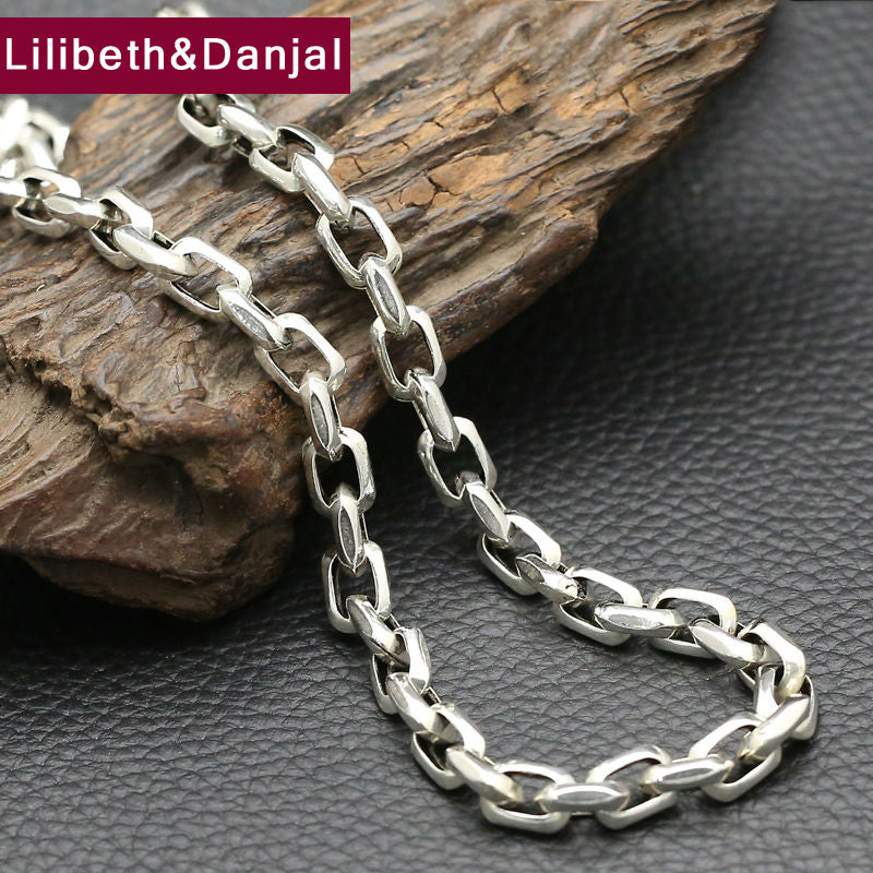 100% Real 925 sterling silver 8mm Wide Cable chain accessories for men Necklace Pendant fine jewelry best friends GN3