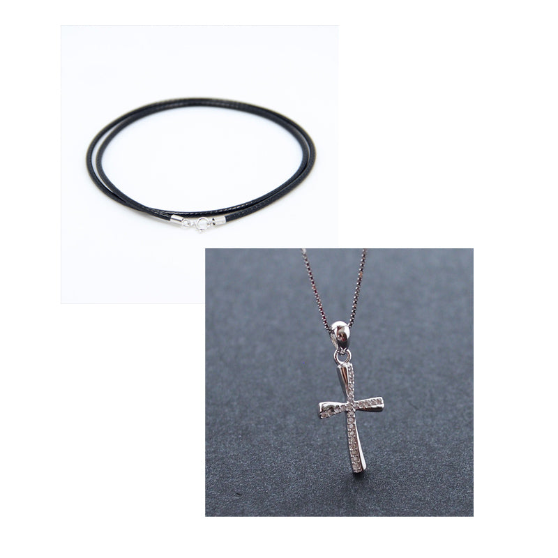 100% Real Pure 925 Sterling Silver Cross Necklaces Women Choker Fine Jewelry Best Gift Fashion Cross Pendant Men unisex necklace