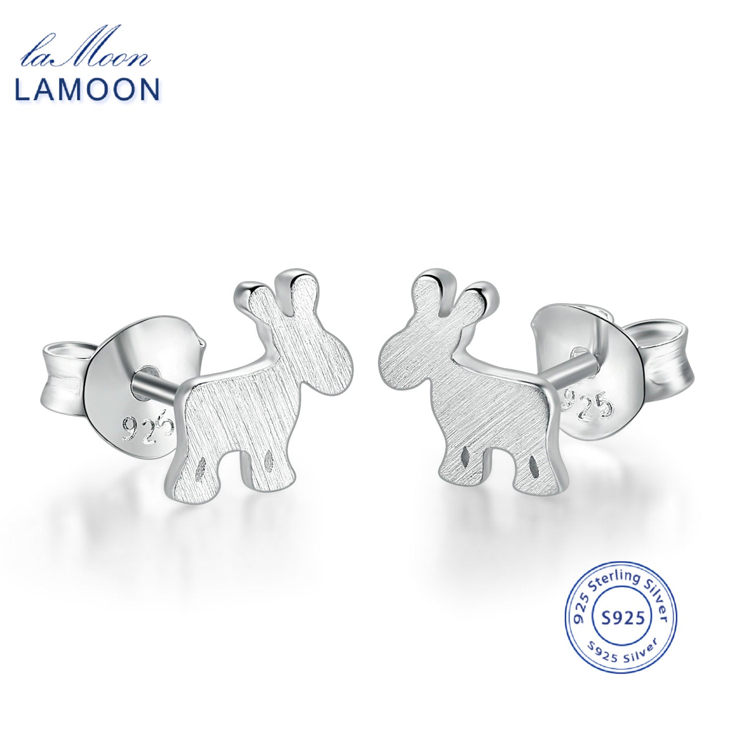100% Real S925 Sterling Silver Collocation Cute Little Deer Stud Earring for Women Christmas Gift Handmade FINE Jewelry LMEY157