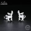 100% Real S925 Sterling Silver Collocation Cute Little Deer Stud Earring for Women Christmas Gift Handmade FINE Jewelry LMEY157