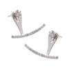 100% S925 Sterling Silver 2020 Arc-shaped Earrings Cubic Zirconia Dangle Earrings for Women Wedding Party Earrings