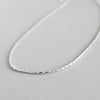 100% S925 Sterling Silver Choker Necklace Minimalist Handmade Plain Chain for Women
