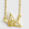 100% S925 Sterling Silver Elegant Origami Crane Necklace Paper Crane Charm Pendant Charm Jewelry