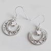 100% S925 Sterling Silver New Coming Hollow Moon Star Earrings for Women