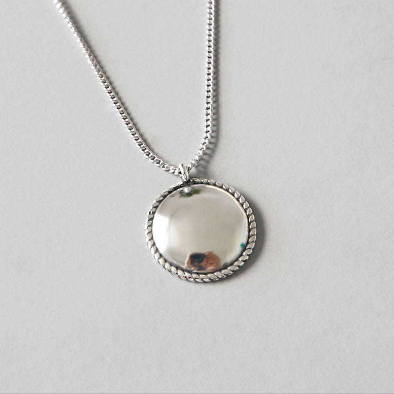 100% S925 Sterling Silver Retro Pendant Fried Dough Twist Purfle Korean Style Silver O rnament