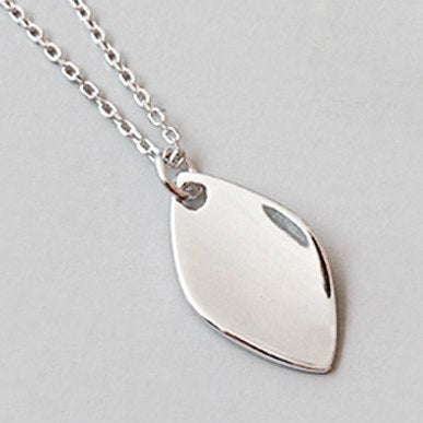 100% S925 Sterling Silver Rhombus Necklace Geometric Pendant Necklaces Charms Choker Nice Gift