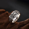 100% S925 Sterling Silver Ring Classic Retro Dragon Engraved Opening Shape Rock Jewelry Party Gift
