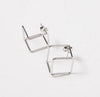 100% S925 Sterling Silver Simple Geometry Square Hollow Earrings