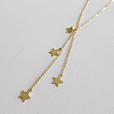 100% S925 Sterling Silver Simple Stars Necklace Five-pointed Stars Tassel Pendant Clavicle Necklace jewelry