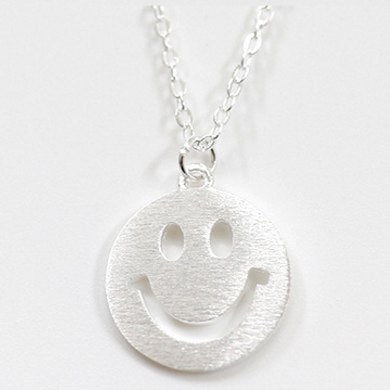 100% S925 Sterling Silver Smiley Face Necklace Be Happy Emoticon Retro Pop Art Pendant Necklace Men Women Fashion Jewelry