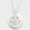 100% S925 Sterling Silver Smiley Face Necklace Be Happy Emoticon Retro Pop Art Pendant Necklace Men Women Fashion Jewelry