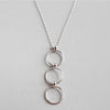 100% S925 Sterling Silver Trendy Three Circle Necklace Women Jewelry Long Tassel Statement Necklaces & Pendants