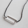 100% S925 Sterling Silver Vintage Hollow Square Bar Necklace Geometric Bar Pendant