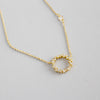 100% S925 sterling silver exquisite zircon hollow circle zircon clavicle necklace