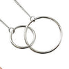 100% S925 sterling silver fashion personality simple double circle double necklace