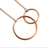 100% S925 sterling silver fashion personality simple double circle double necklace
