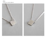 100% S925 sterling silver geometric vertical square tube square long silver necklace set chain