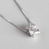 100% S925 sterling silver inlaid zircon box chain necklace