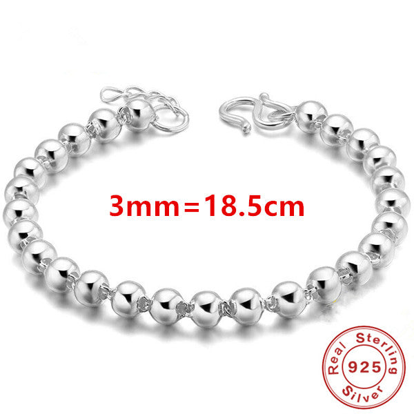 100% Silver 990 Silver Bead Bracelet Woman & Child Bracelet Silver Jewelry Multi-size choice you want