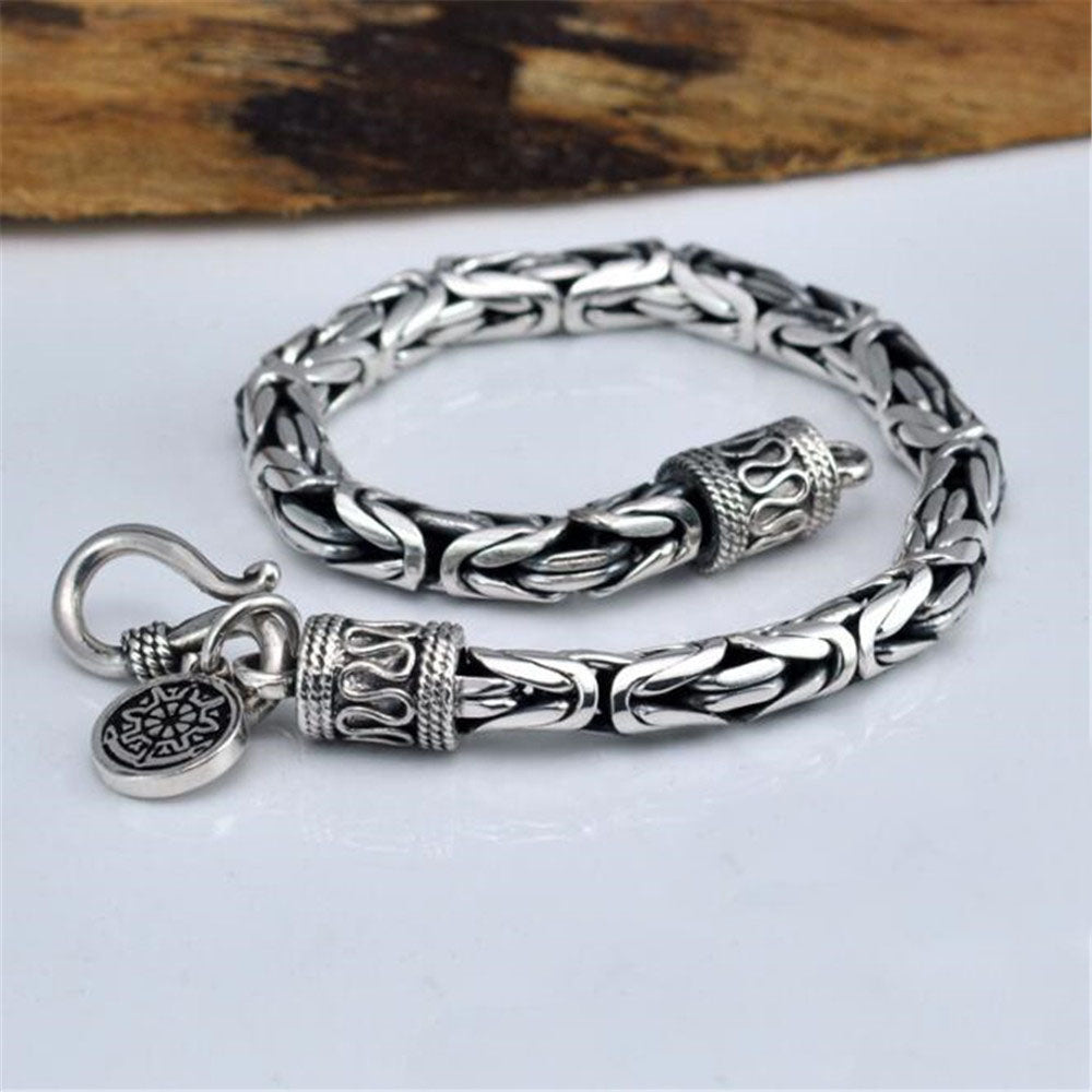 100% Silver Retro Christmas gift Bracelets Classic Chain S925 Thai Silver Bracelets for Women Men Jewelry