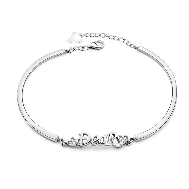 100% Silver Sterling Silver Bracelet&Bangles For Women Girl,New Fashion AAA Zircon Adjustable Bracelet Birthd Gift